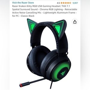 Razer Kraken Kitty RGB USB Gaming Headset - Classic Black